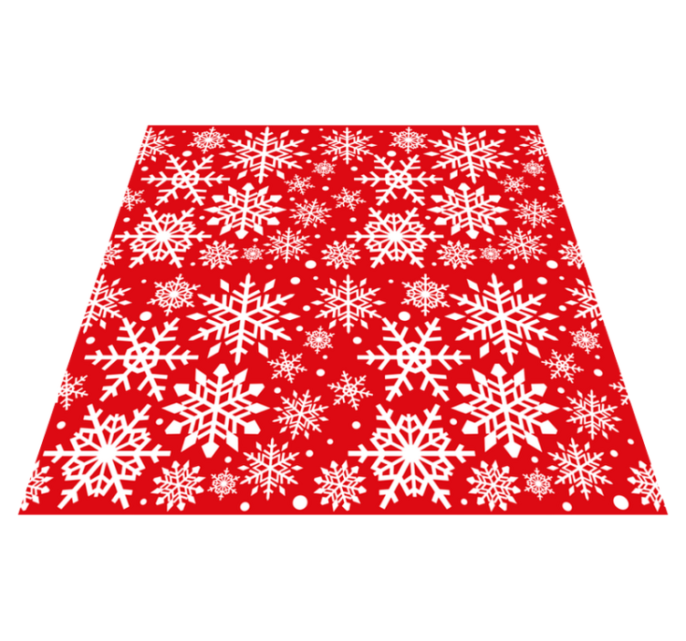 Tappeto vinile natale fiocchi di neve rossi - TenStickers