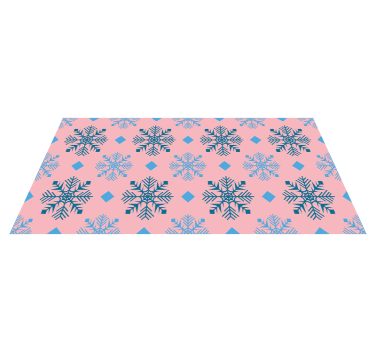 Tappeto vinile natale motivo fiocchi neve rosa e blu - TenStickers