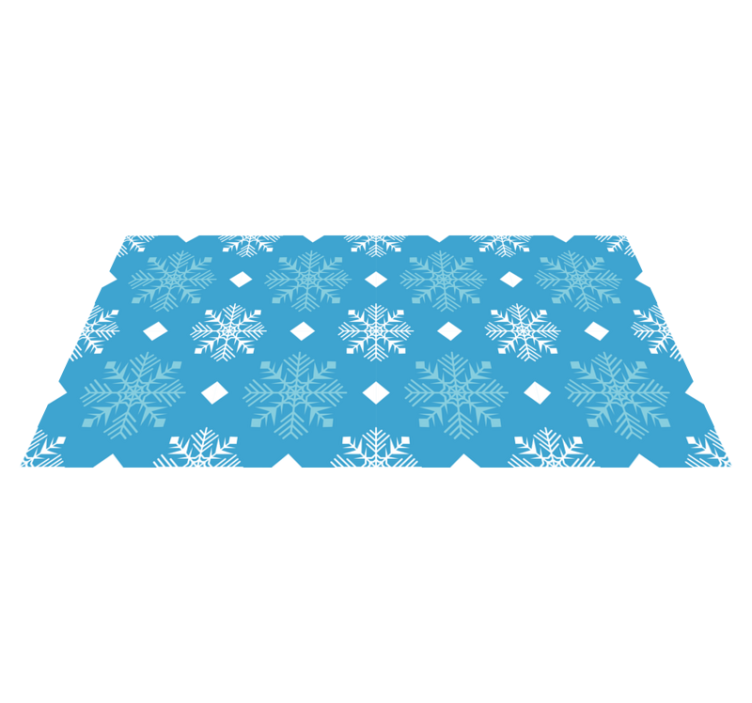Tappeto vinile natale fiocchi di neve toni blu - TenStickers