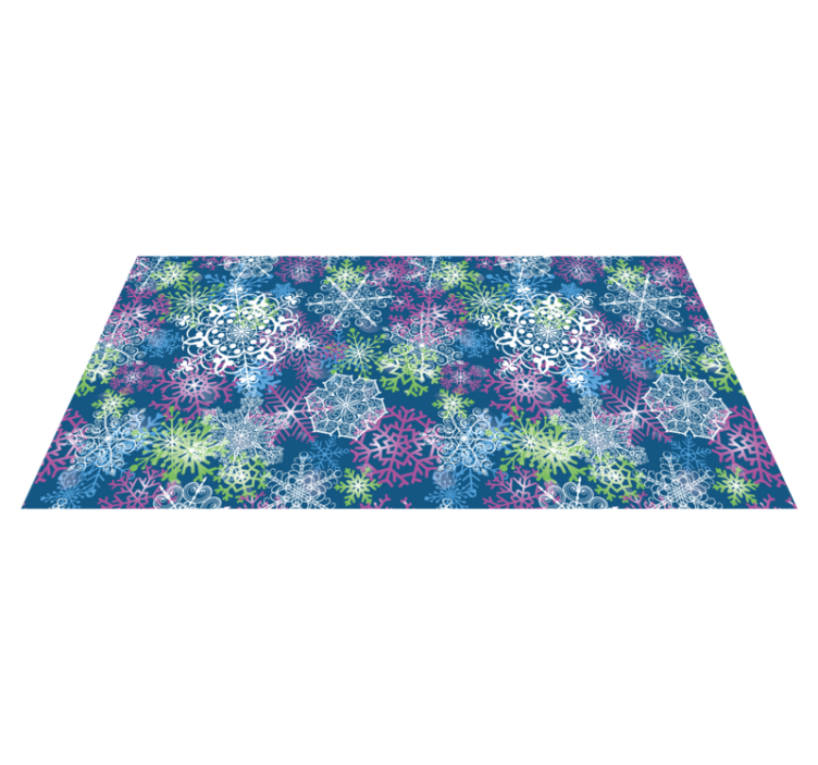 Tappeto vinile natale fiocchi di neve su sfondo blu - TenStickers
