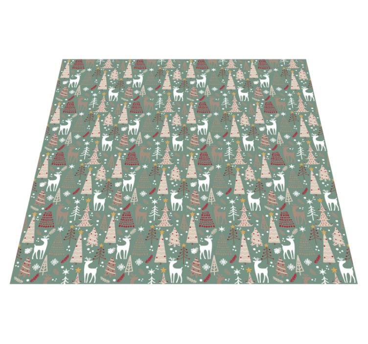 Tappeto vinile natale motivo foresta natalizia - TenStickers