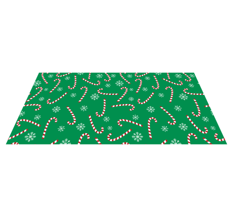 Tappeto vinile natale motivo bastoncini di zucchero - TenStickers