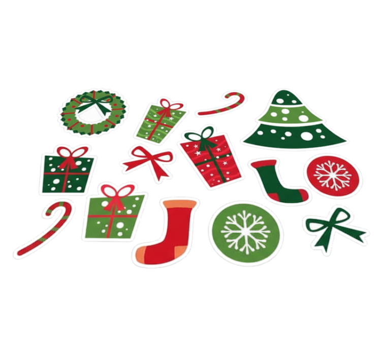Tappeto vinile natale elementi natalizi classici - TenStickers