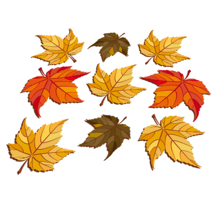 Tappeto vinile fiori foglie d'autunno - TenStickers
