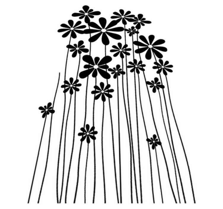 Tappeto vinile fiori grandi neri - TenStickers