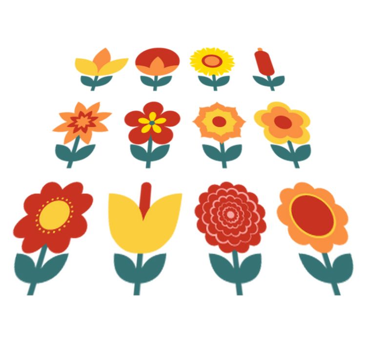 Tappeto vinile fiori collezione fiori estivi - TenStickers
