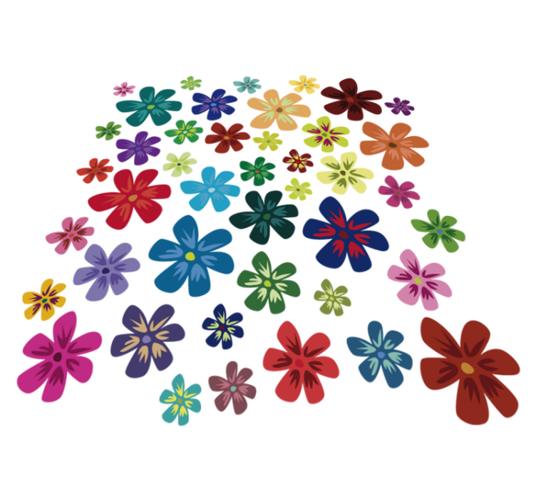 Tappeto vinile fiori fiori colorati - TenStickers