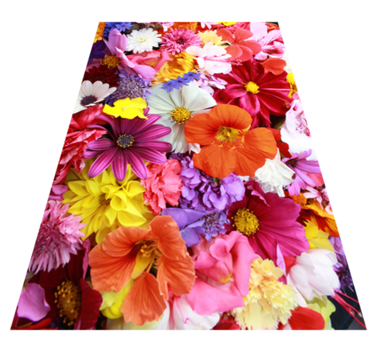 Tappeto vinile fiori tanti fiori colorati - TenStickers