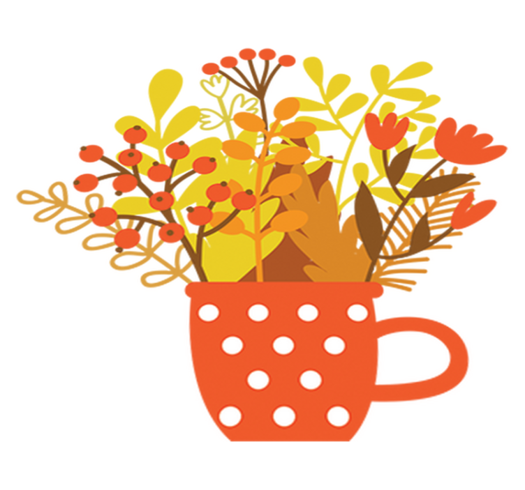 Tappeto vinile fiori vaso autunnale - TenStickers