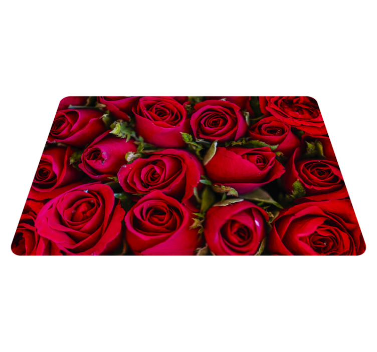 Tappeto vinile fiori stile floreale rosso - TenStickers