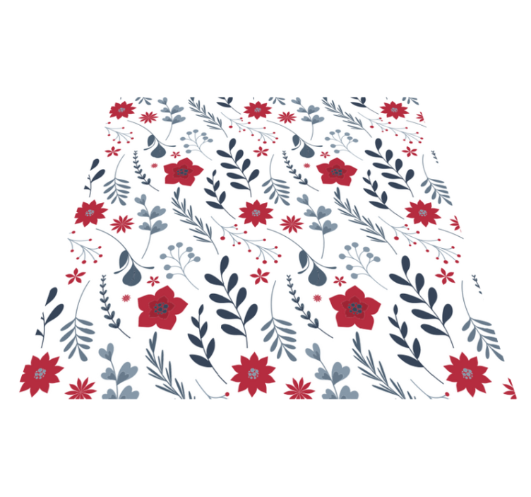Tappeto vinile fiori motivo rosso e bianco - TenStickers