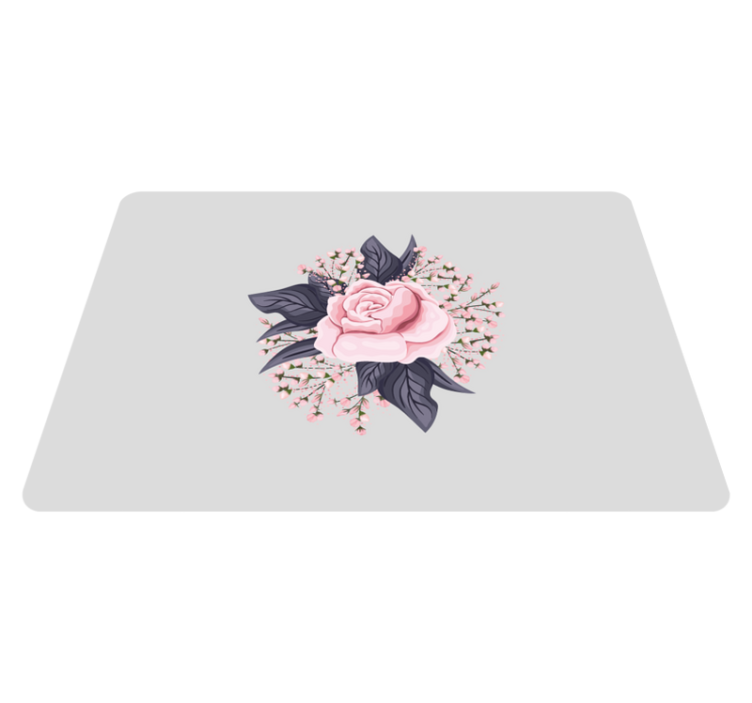Tappeto vinile fiori design floreale sorprendente rosa - TenStickers