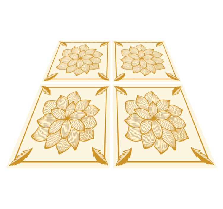 Tappeto vinile fiori piastrelle paisley floreali - TenStickers