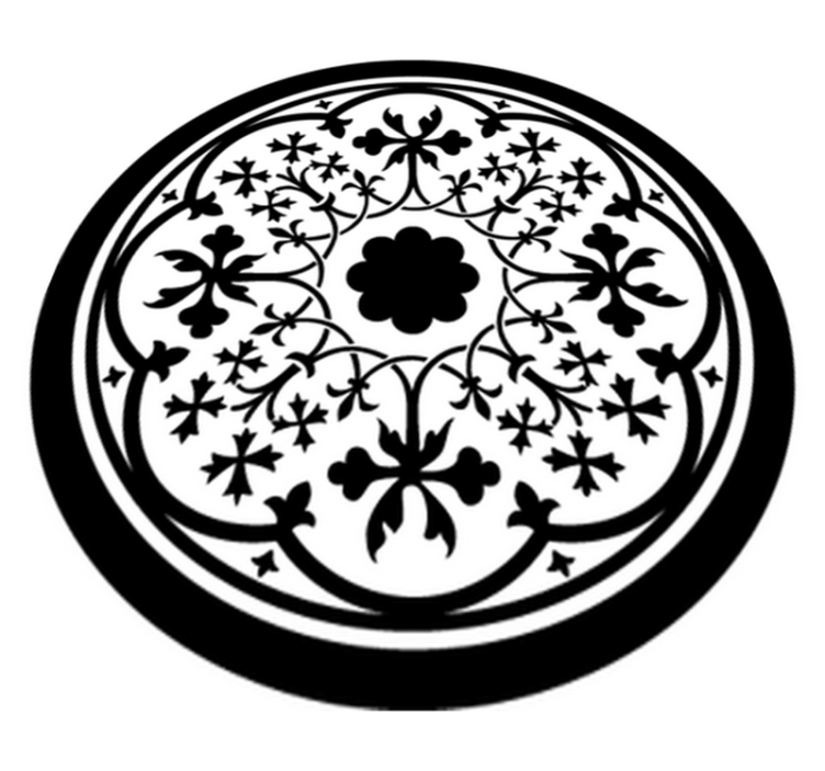 Tappeto vinile fiori rosetta gotica - TenStickers