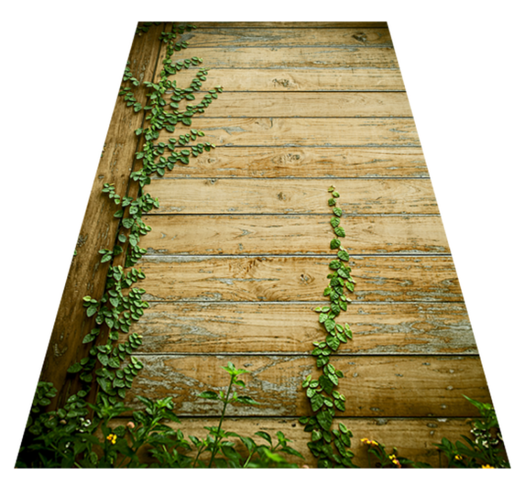 Tappeto vinile fiori rampicanti su legno - TenStickers
