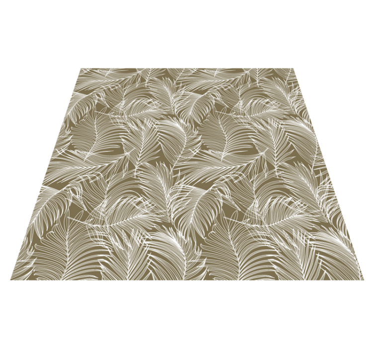 Tappeto vinile fiori foglie marroni eleganti - TenStickers