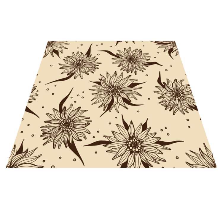 Tappeto vinile fiori girasole antico - TenStickers