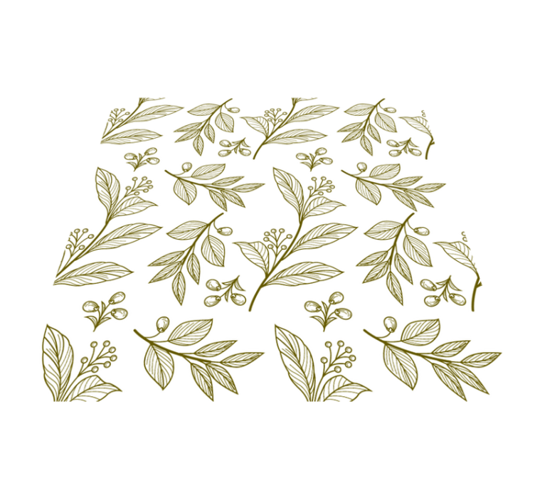 Tappeto vinile fiori design foglie botaniche - TenStickers