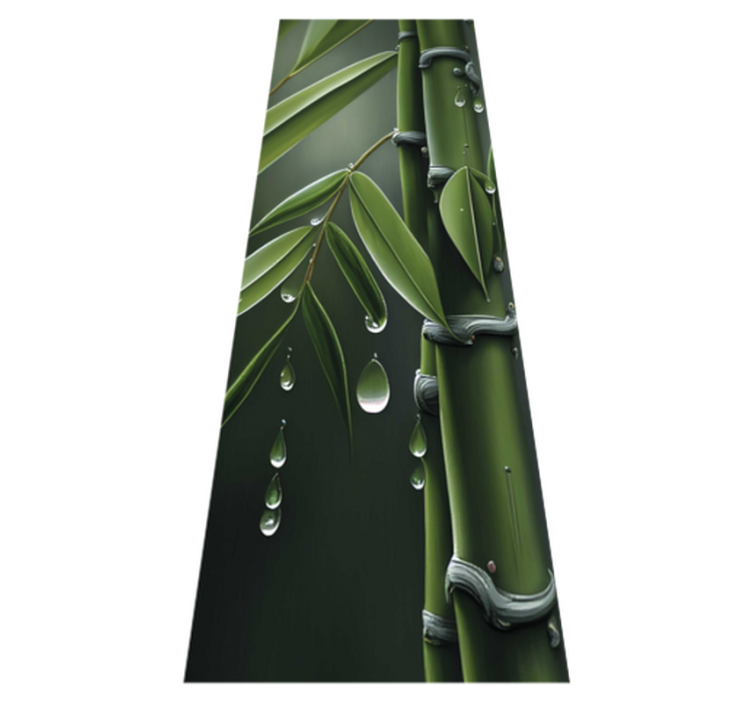 Tappeto vinile fiori bamboo con gocce - TenStickers