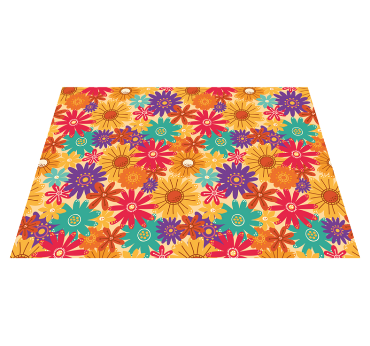 Tappeto vinile fiori tanti fiori - TenStickers