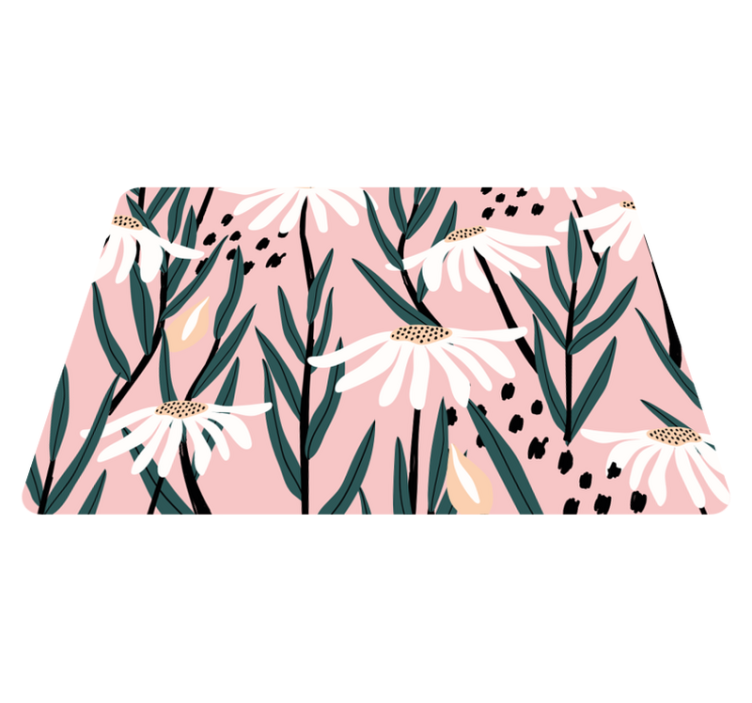 Tappeto vinile fiori margherite su sfondo rosa - TenStickers