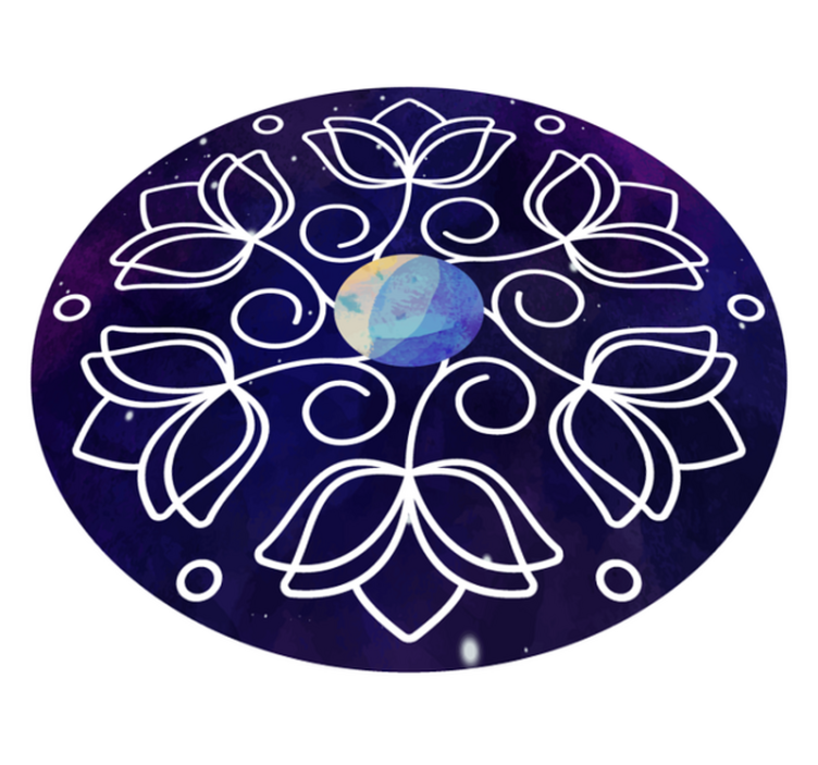Tappeto vinile fiori design a motivi di loto - TenStickers