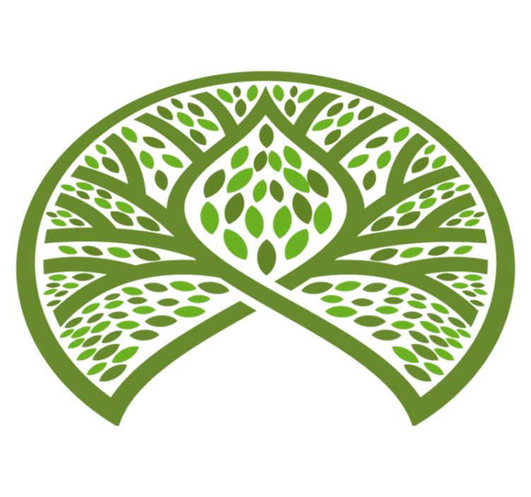 Tappeto vinile fiori emblema di natura fogliosa - TenStickers