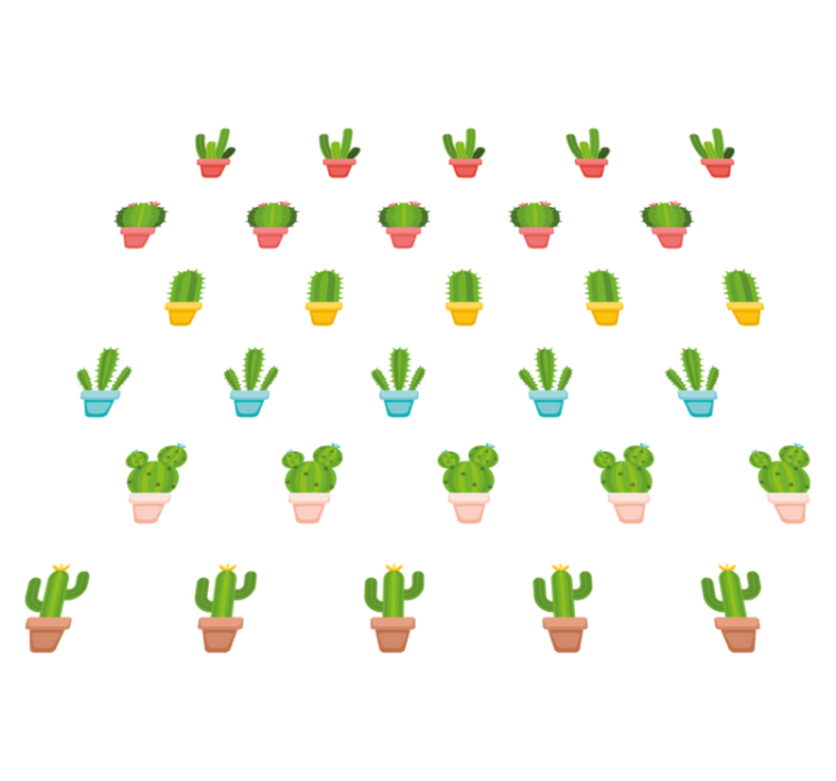 Tappeto vinile fiori con motivo di cactus - TenStickers