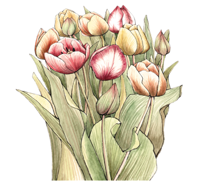 Tappeto vinile fiori bouquet di tulipani colorati - TenStickers