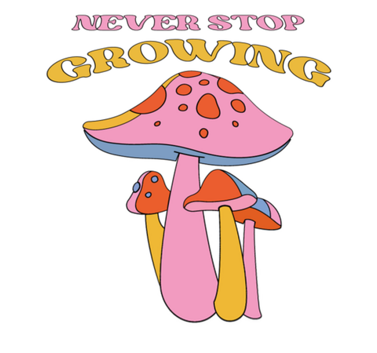 Tappeto vinile fiori crescita di funghi giocosi - TenStickers