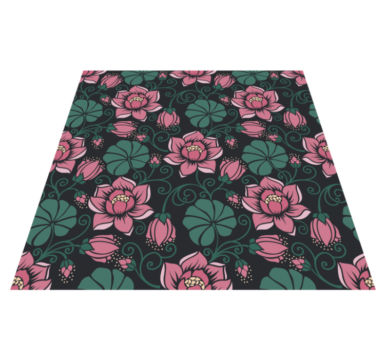 Tappeto vinile fiori tralci fioriti - TenStickers
