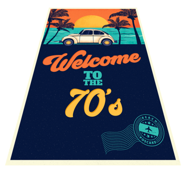 Tappeto vinile vintage benvenuti negli anni '70 - TenStickers