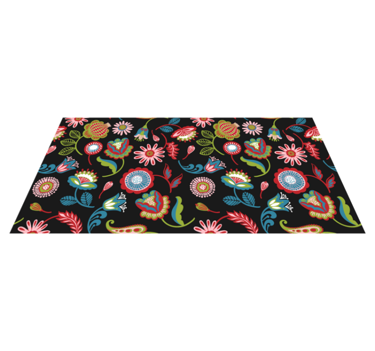 Tappeto vinile fiori motivo popolare colorato - TenStickers