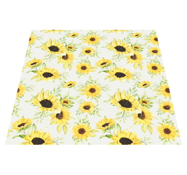 Tappeto vinile fiori girasoli acquerello - TenStickers