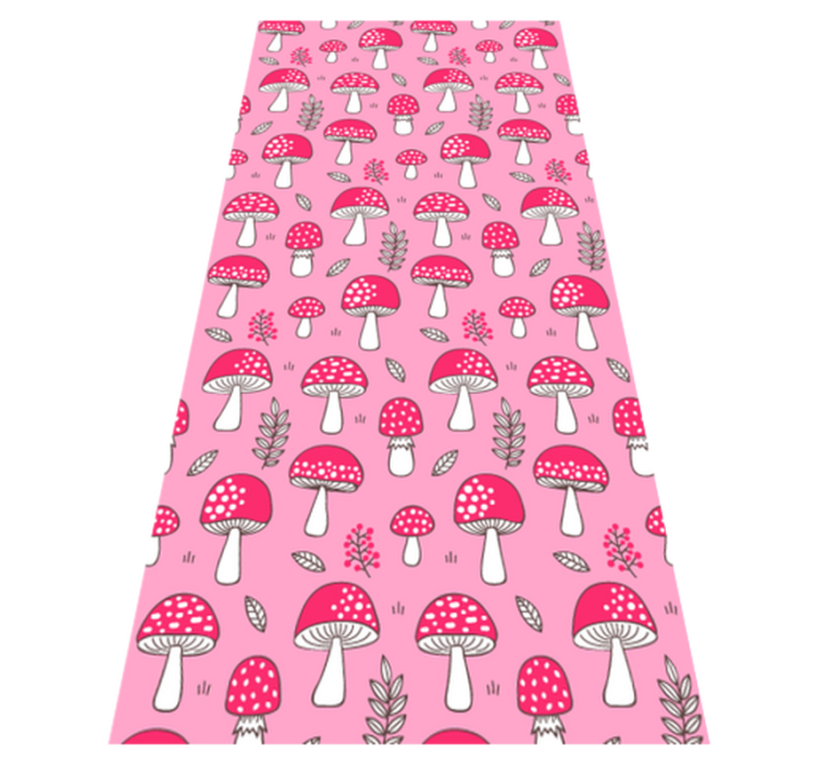 Tappeto vinile fiori funghi rosa classici - TenStickers