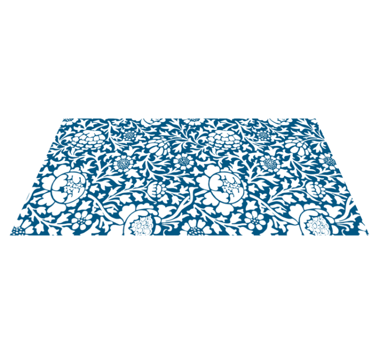 Tappeto vinile fiori flora blu marino - TenStickers