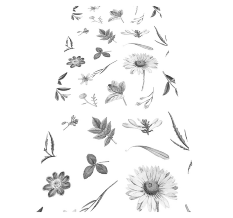 Tappeto vinile fiori fiori grigi sprint - TenStickers