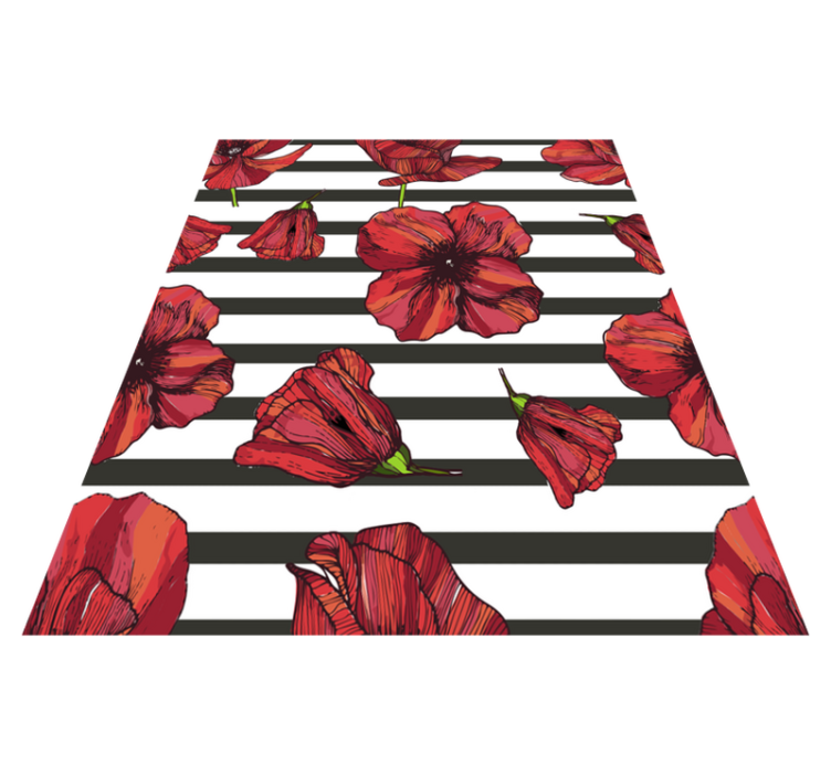 Tappeto vinile fiori piante di papavero polacco - TenStickers