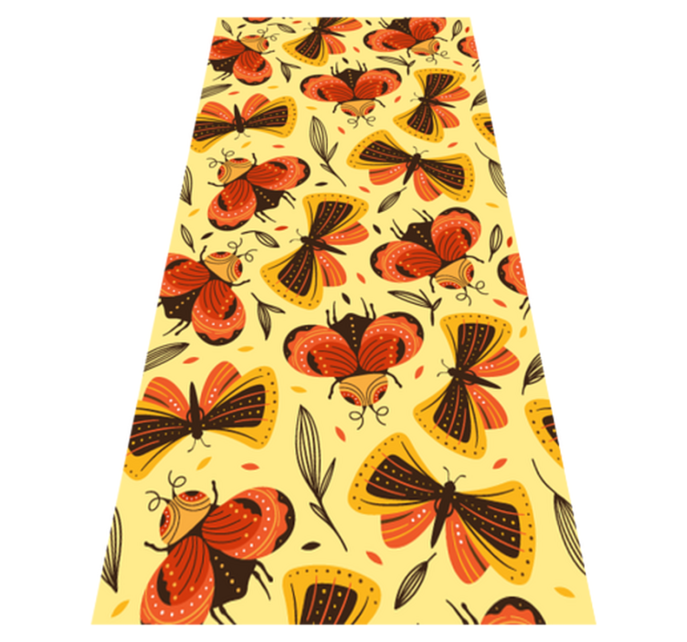 Tappeto vinile fiori immagine di farfalla su fiore - TenStickers