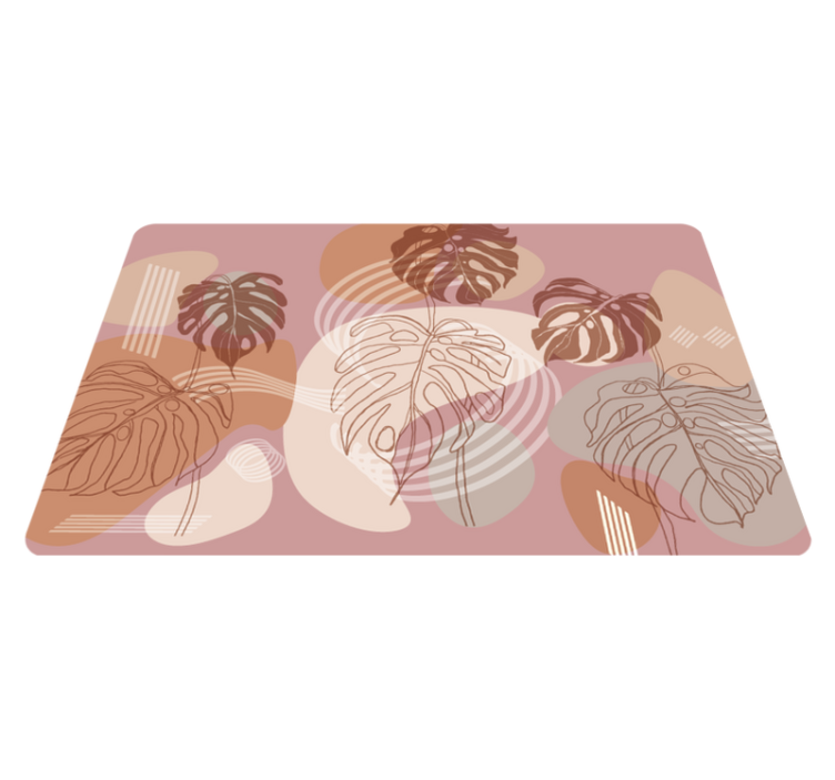 Tappeto vinile fiori disegno foglia continuo - TenStickers