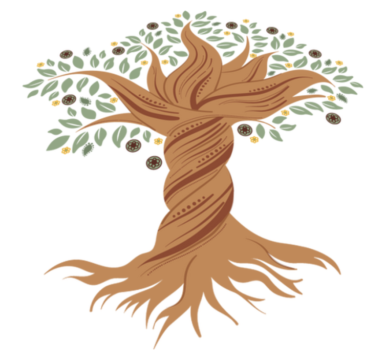 Tappeto vinile fiori albero della vita intrecciato - TenStickers