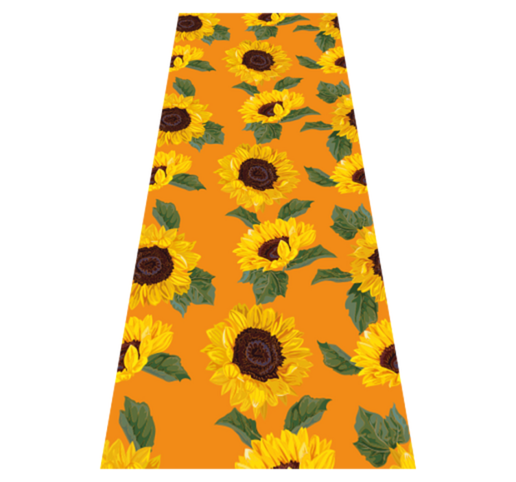 Tappeto vinile fiori girasole arancione - TenStickers