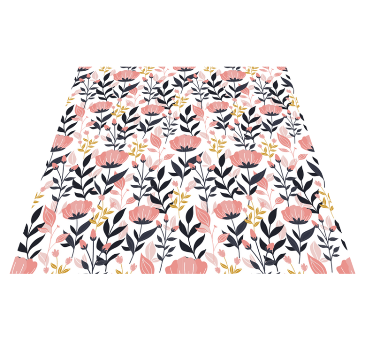 Tappeto vinile fiori rosa - TenStickers