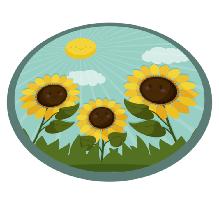 Tappeto vinile fiori fiori al sole - TenStickers