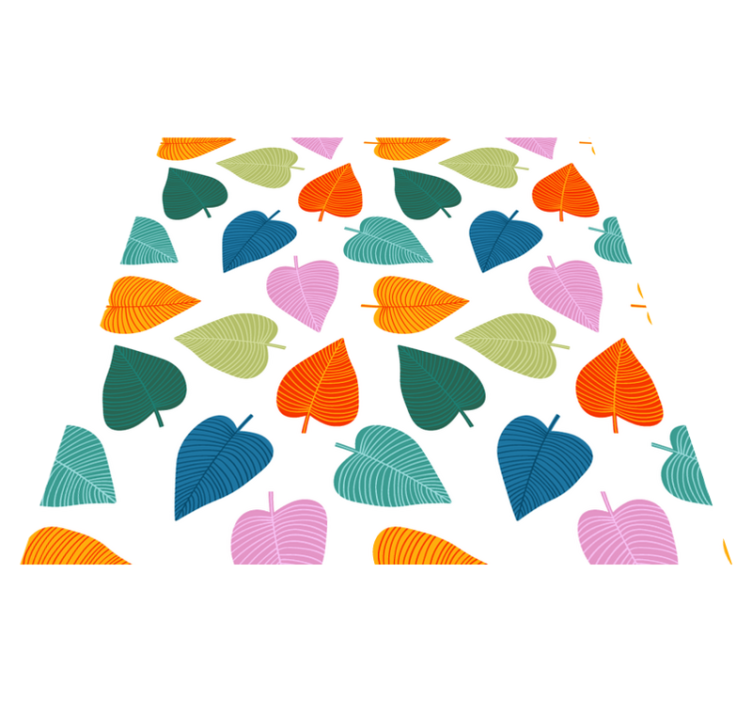 Tappeto vinile fiori foglie colorate originali - TenStickers