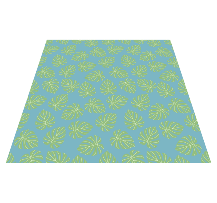 Tappeto vinile fiori design foglie verdi estive - TenStickers