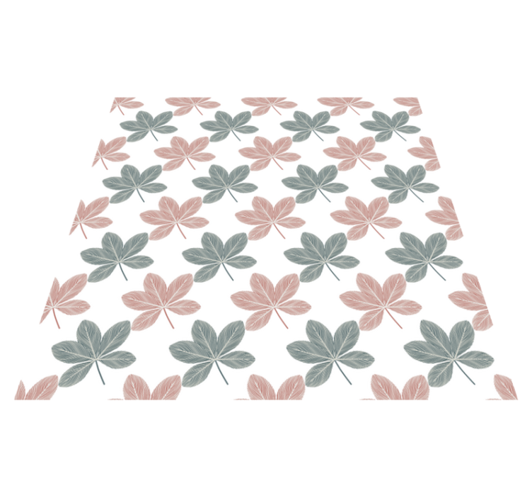 Tappeto vinile fiori design acrilico foglie rosa e blu - TenStickers