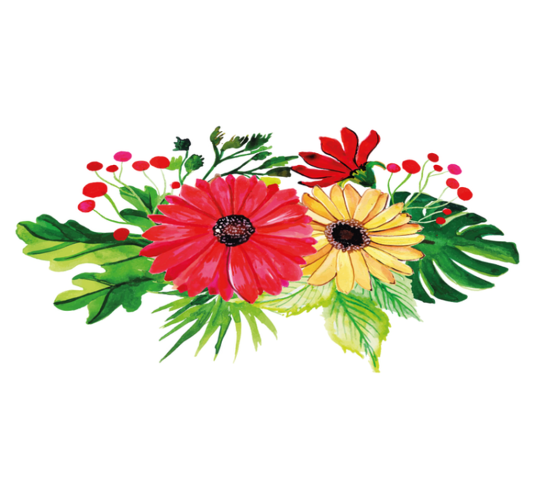 Tappeto vinile fiori design orizzontale elegante - TenStickers