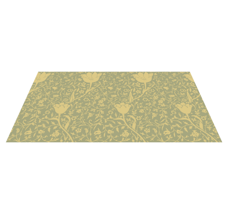 Tappeto vinile fiori stile oro e verde - TenStickers