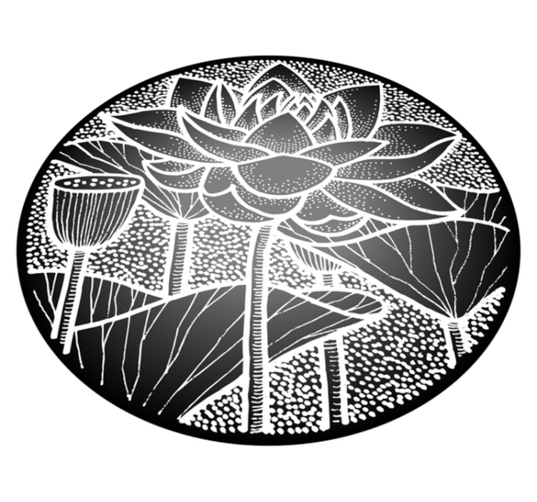 Tappeto vinile fiori stile tradizionale loto - TenStickers